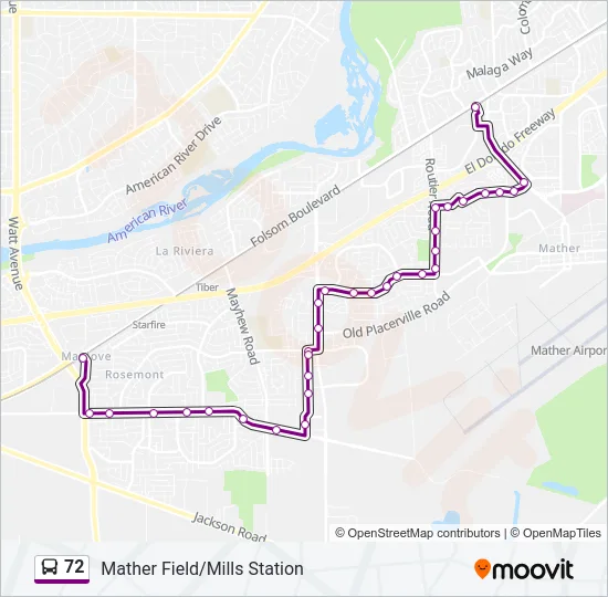 72 Bus Line Map