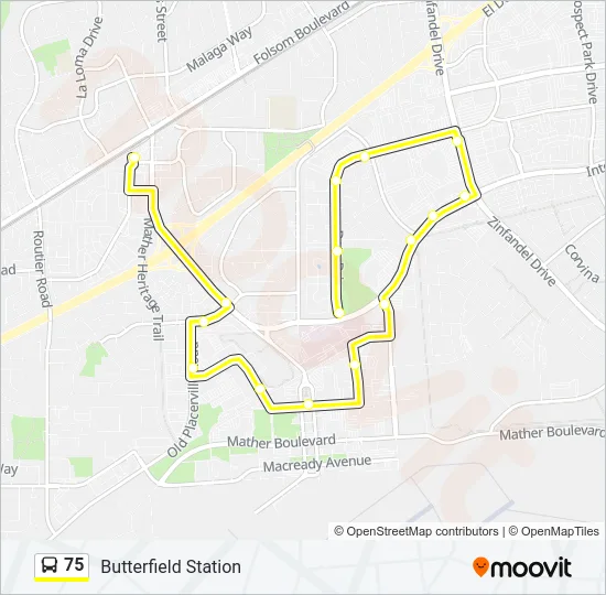 75 Bus Line Map