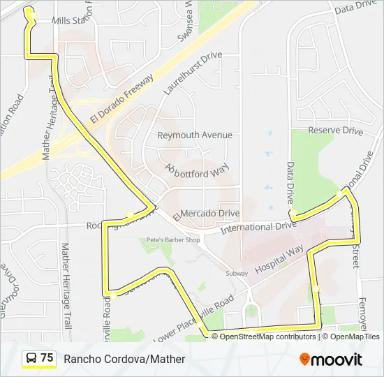 75 Bus Line Map