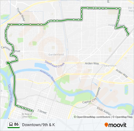 86 bus Line Map