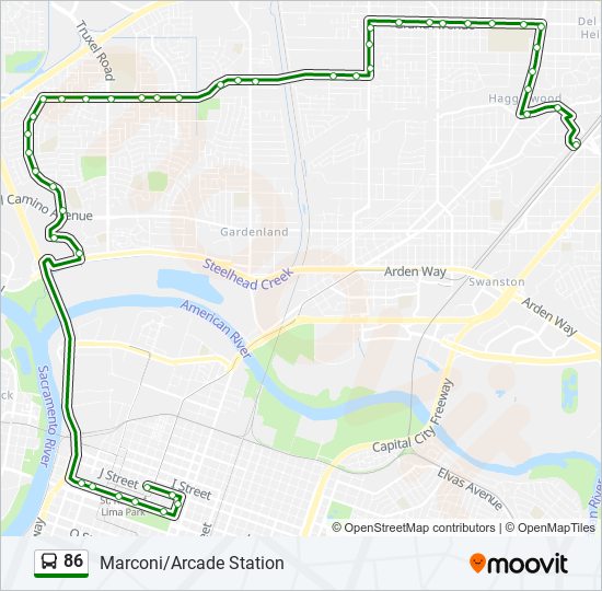 Mapa de 86 de autobús