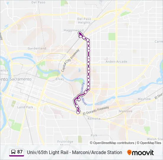 87 Bus Line Map