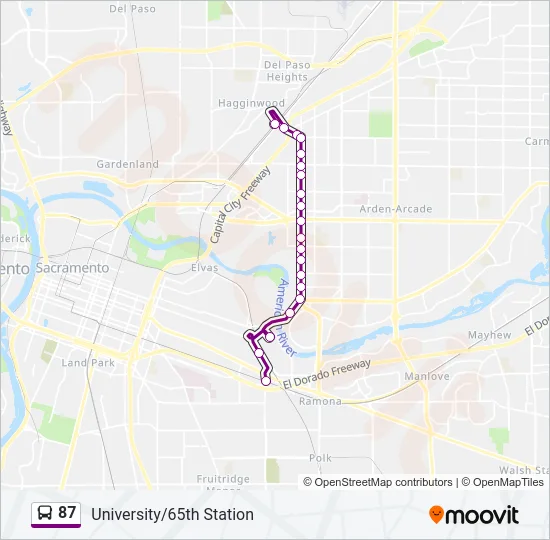 87 Bus Line Map