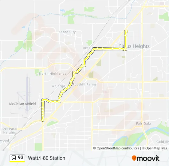 93 Bus Line Map