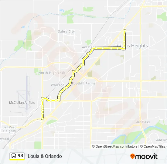 93 Bus Line Map