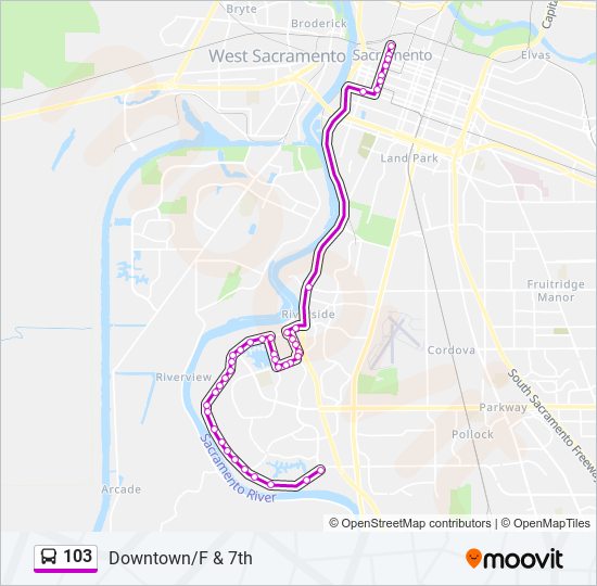 103 bus Line Map