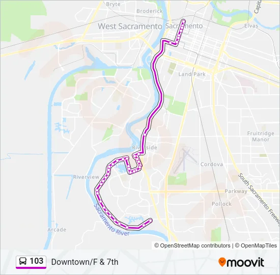 103 Bus Line Map