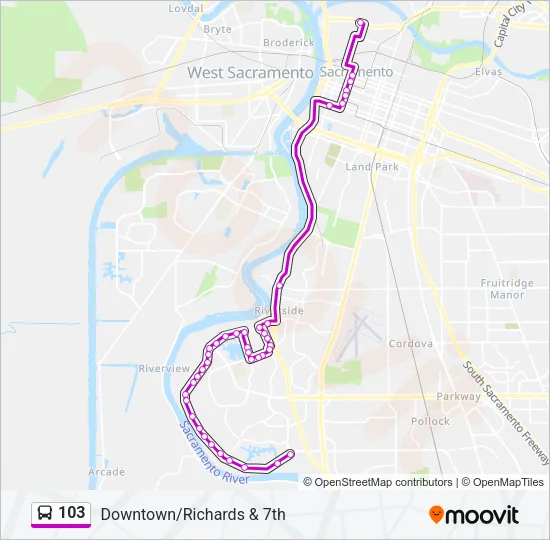 103 Bus Line Map