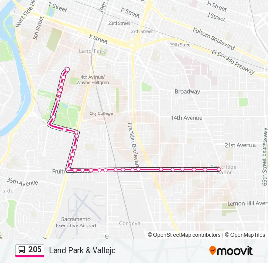 205 Bus Line Map