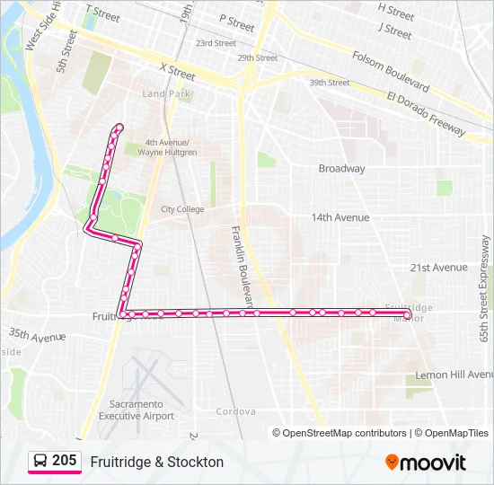 205 Bus Line Map