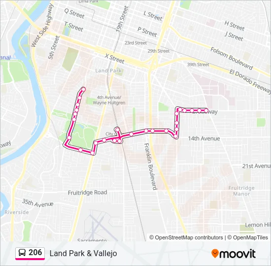 206 Bus Line Map