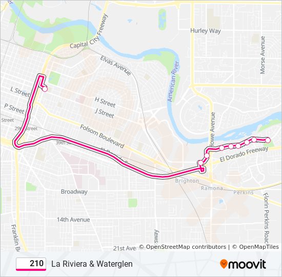 210 bus Line Map