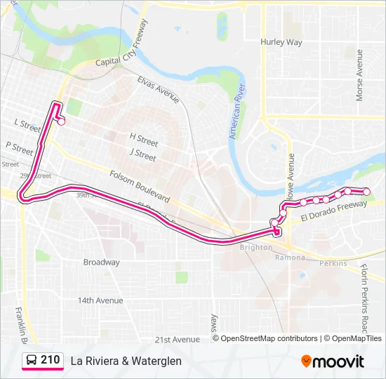 210 Bus Line Map
