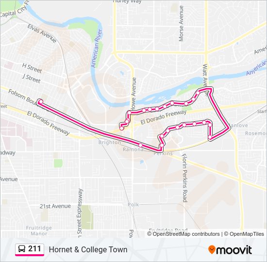 211 bus Line Map