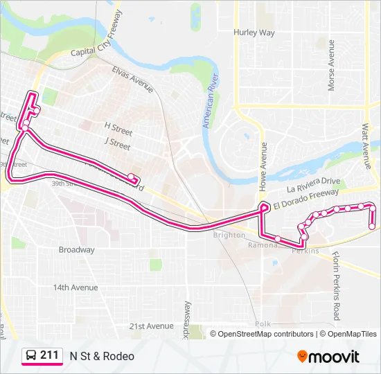 211 Bus Line Map