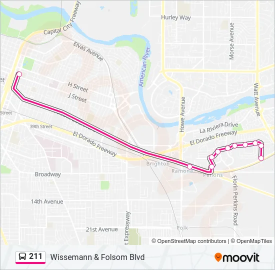 211 Bus Line Map