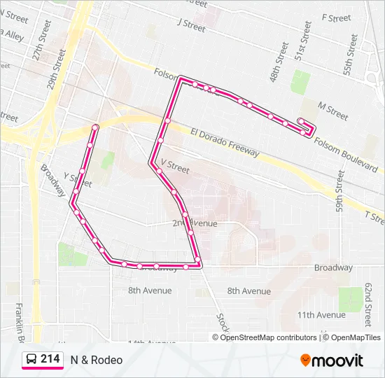 214 Bus Line Map