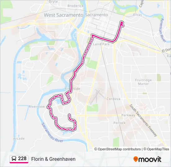 Mapa de 228 de autobús