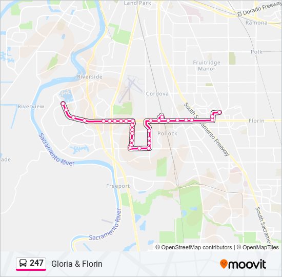 247 bus Line Map