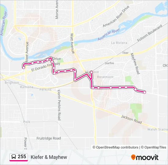 255 Bus Line Map