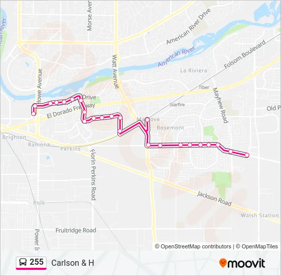 255 Bus Line Map