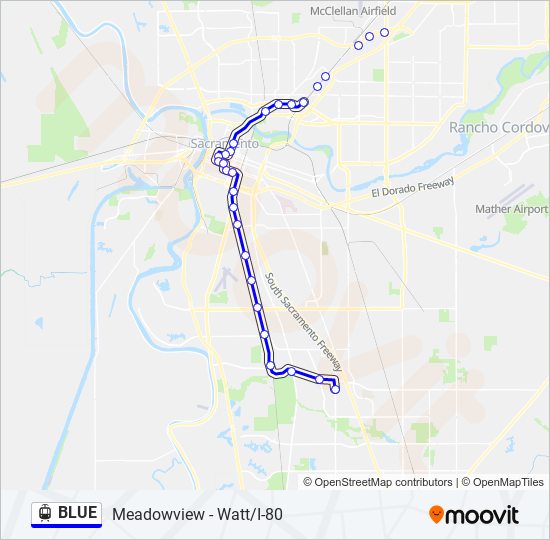 Mapa de BLUE de tren ligero