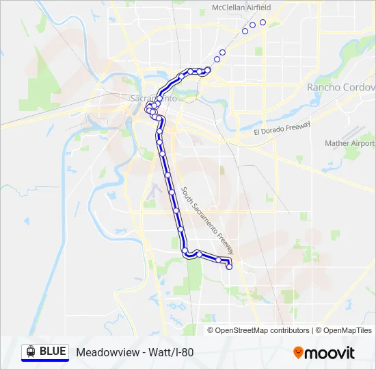 BLUE Light Rail Line Map