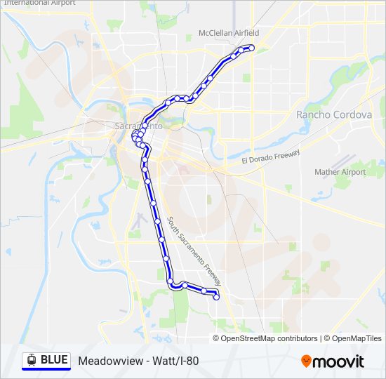 BLUE Light Rail Line Map