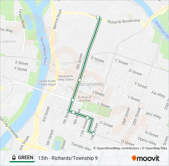 GREEN Light Rail Line Map