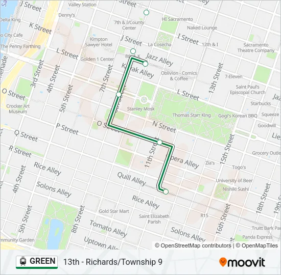 GREEN Light Rail Line Map