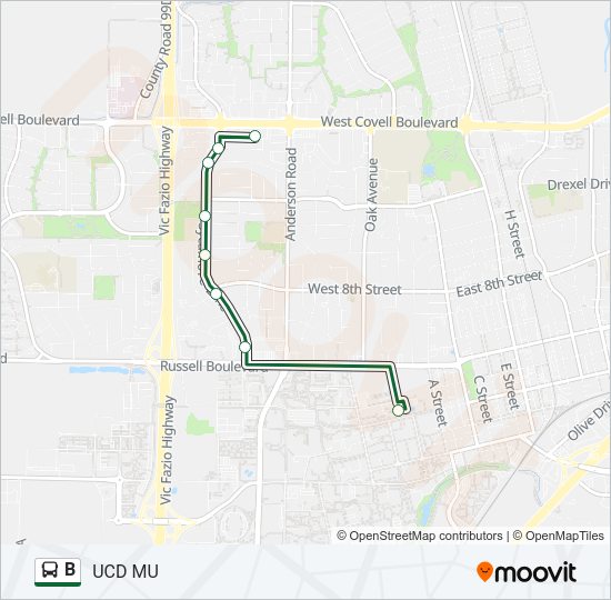 B Bus Line Map