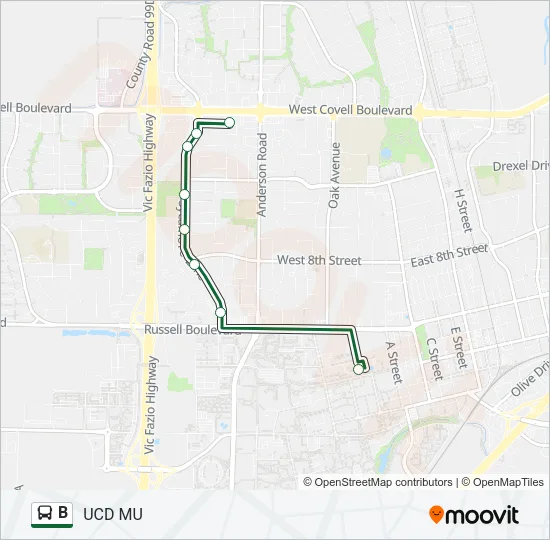 B Bus Line Map