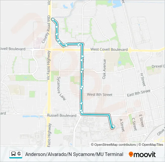 G Bus Line Map