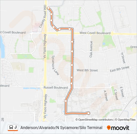 J Bus Line Map