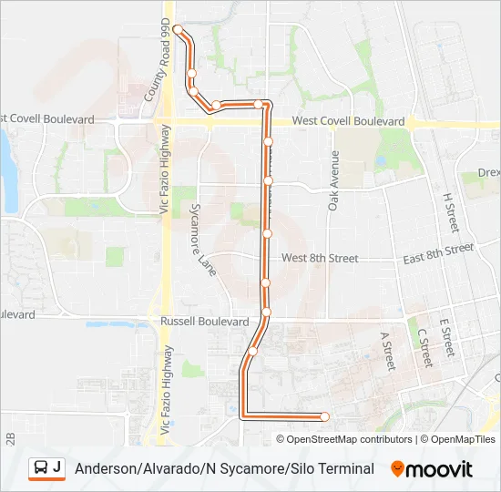 Mapa de J de autobús