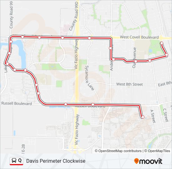 Q Bus Line Map