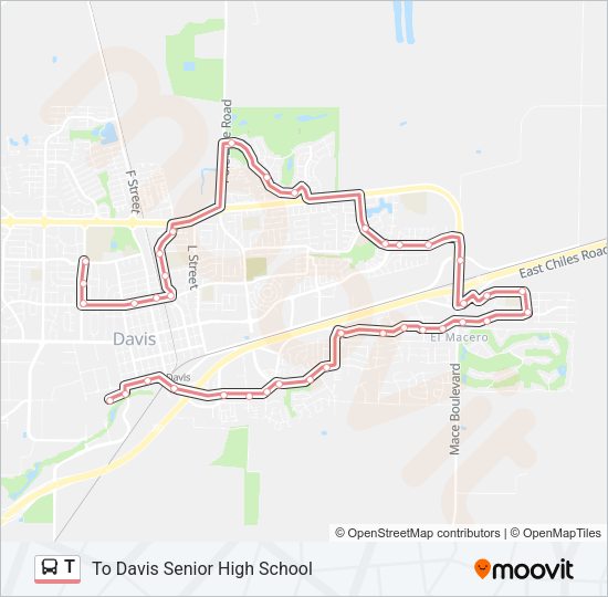T Bus Line Map