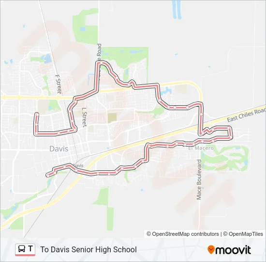 T Bus Line Map