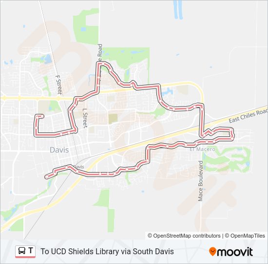 T Bus Line Map