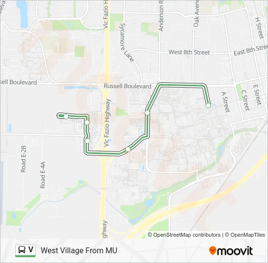 V Bus Line Map