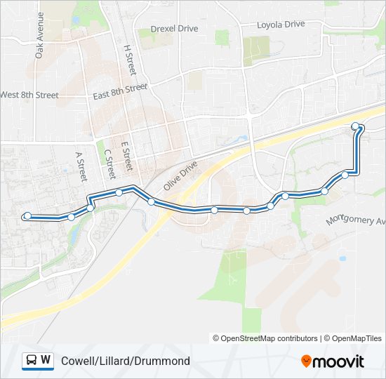 W Bus Line Map