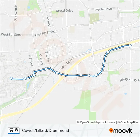 W Bus Line Map
