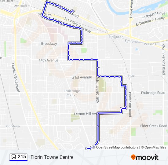 215 bus Line Map