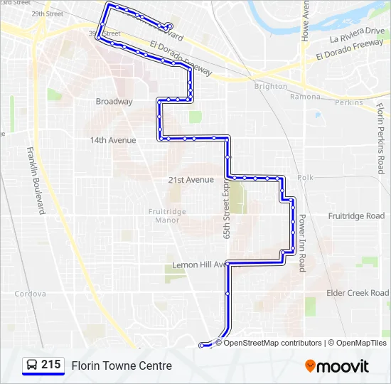 215 Bus Line Map