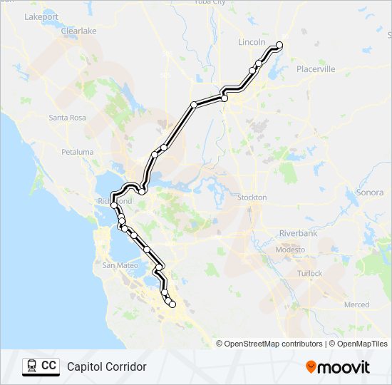 CC Train Line Map