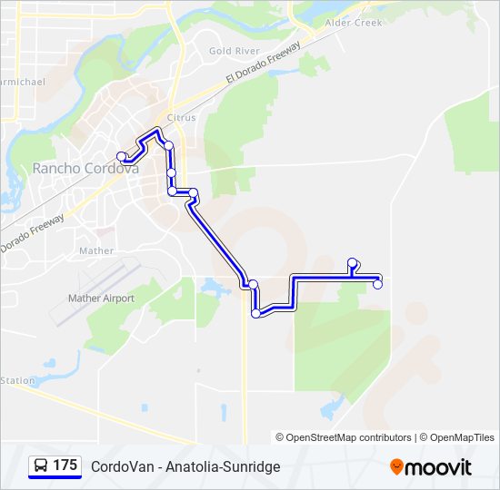 Mapa de 175 de autobús