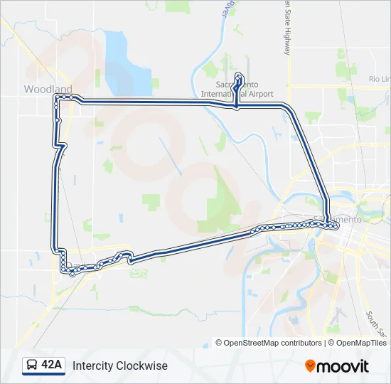 Mapa de 42A de autobús