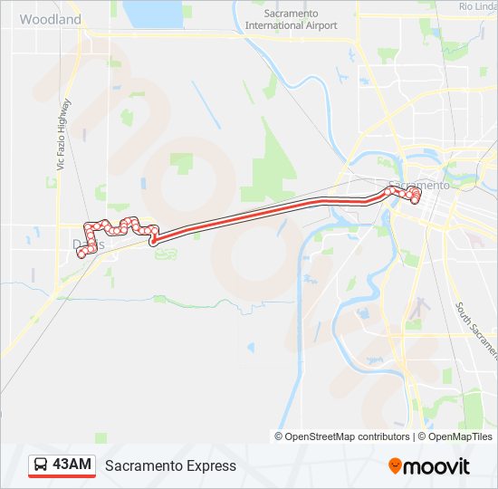 43AM bus Line Map