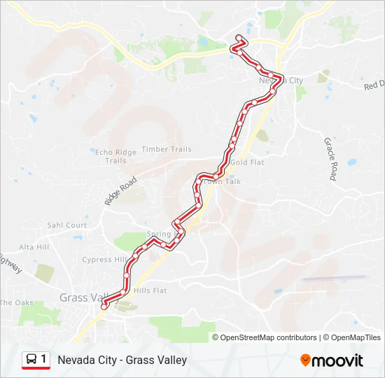 Mapa de 1 de autobús
