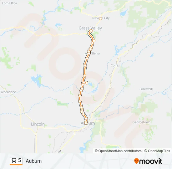Mapa de 5 de autobús